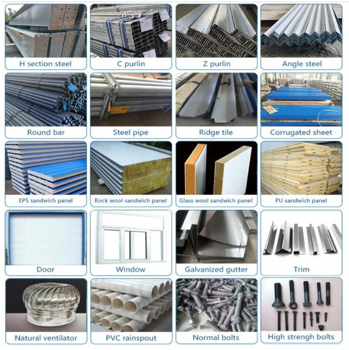 Corrosion Resistant Prefab Metal Warehouse Building OEM With Portal Frame 0